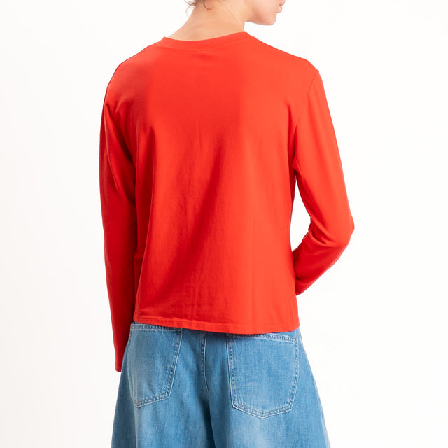 Tensione in-T-shirt rebecchina in jersey - rosso