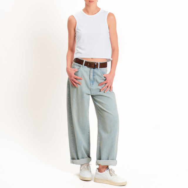 Tensione in-Top cotone elasticizzato - bianco