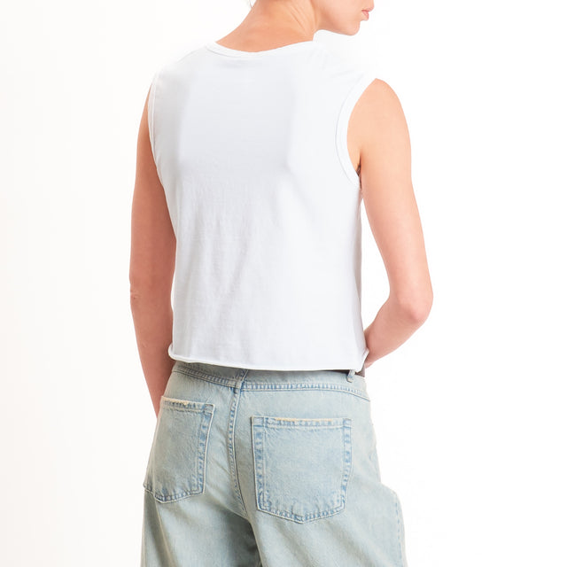 Tensione in-Top cotone elasticizzato - bianco