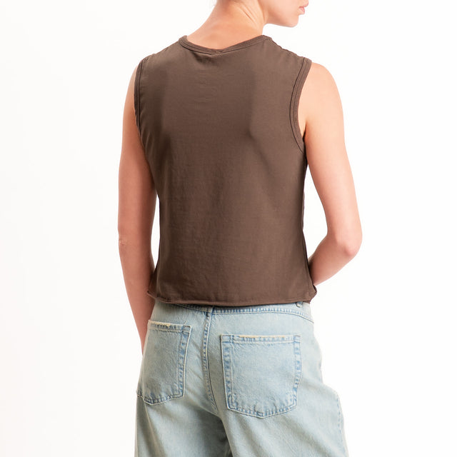 Tensione in-Top cotone elasticizzato - choco