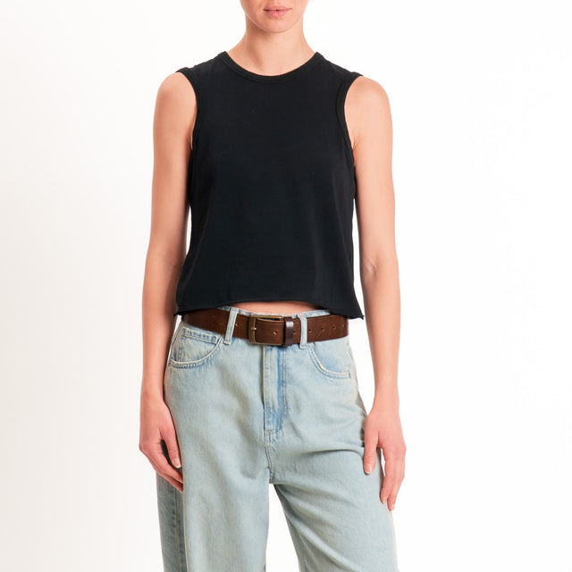 Tensione in-Top cotone elasticizzato - nero