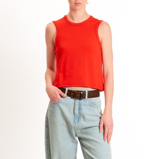 Tensione in-Top cotone elasticizzato - rosso