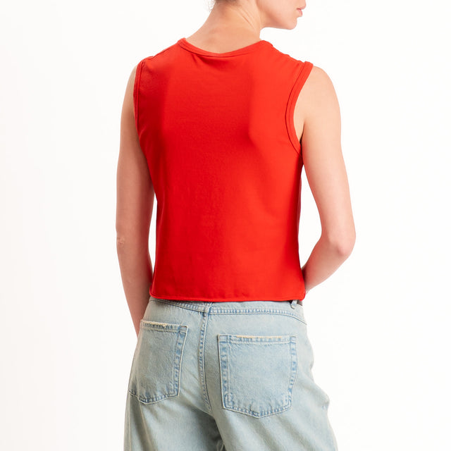 Tensione in-Top cotone elasticizzato - rosso