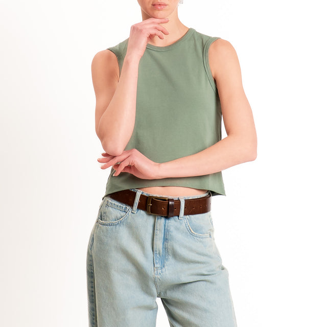 Tensione in-Top cotone elasticizzato - militare