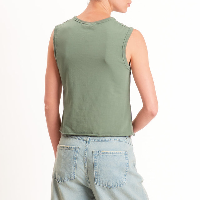 Tensione in-Top cotone elasticizzato - militare