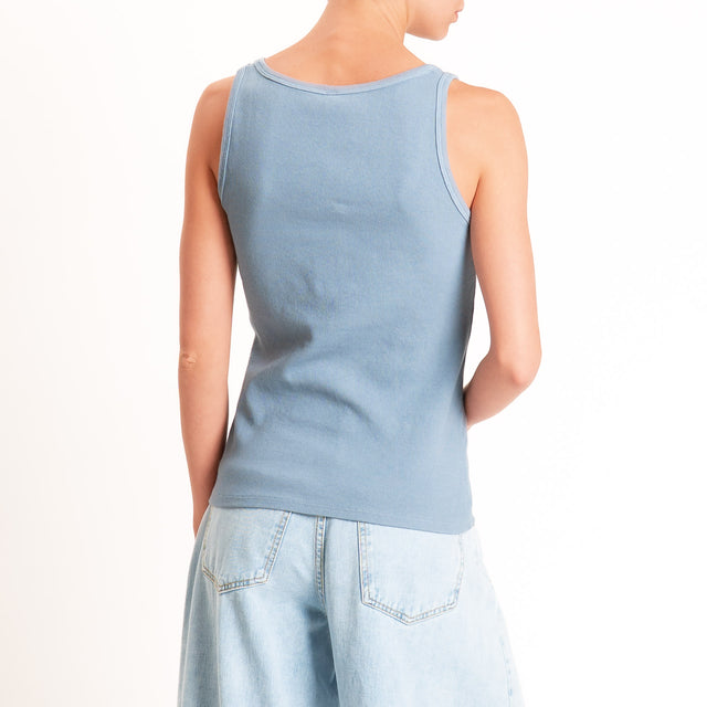Tensione in-Top serafino a costine - jeans