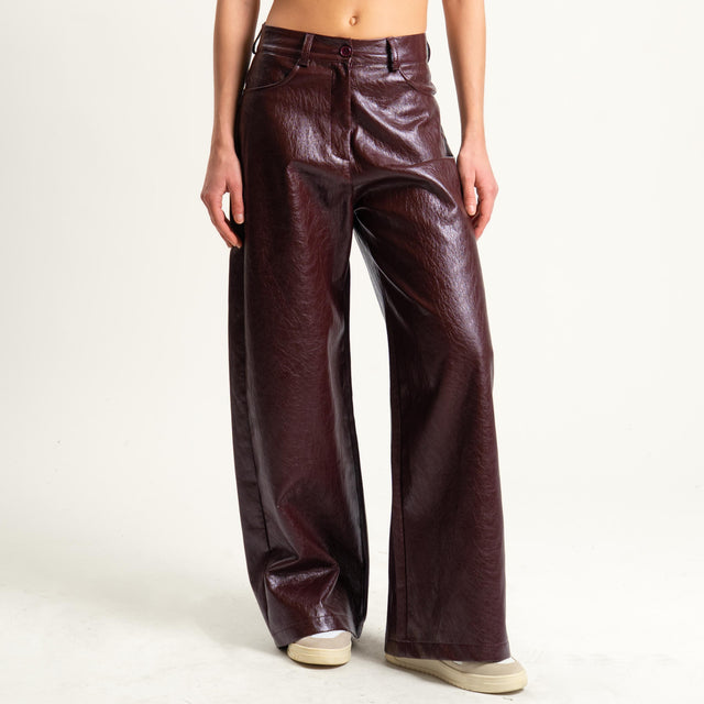 Tensione in-Pantalone GIUSI similpelle invecchiata - ginger