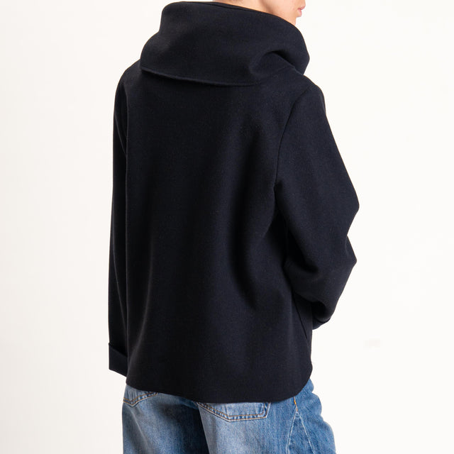 Tensione in-Giaccone con cappuccio velour neoprene - nero