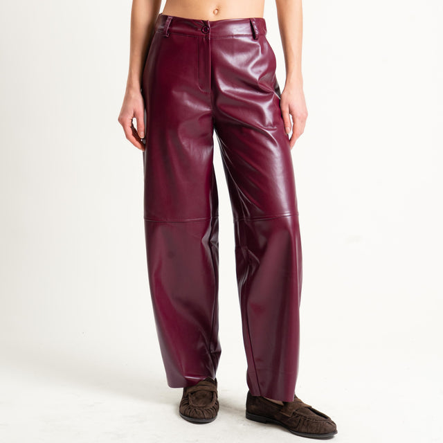 Tensione in-Pantalone barrel similpelle - ginger