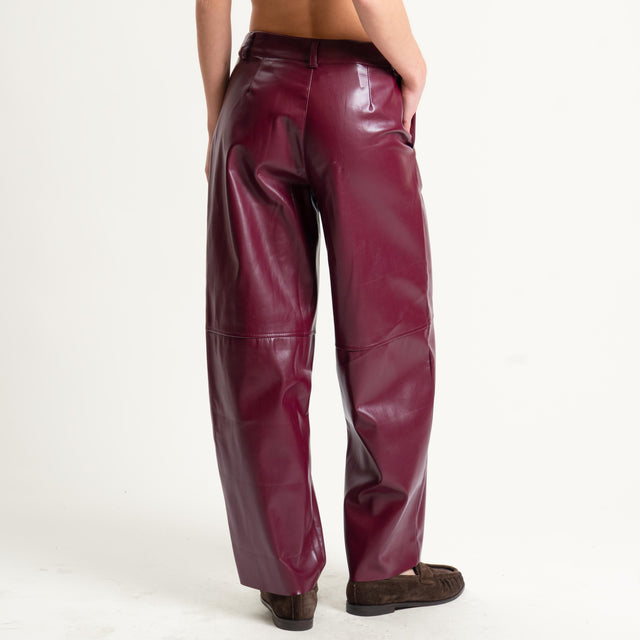 Tensione in-Pantalone barrel similpelle - ginger