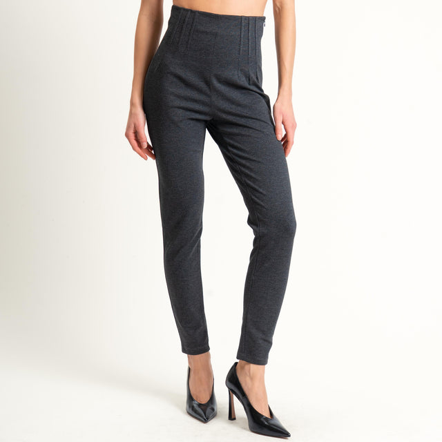 Tensione in-Leggings punto milano vita alta - antracite