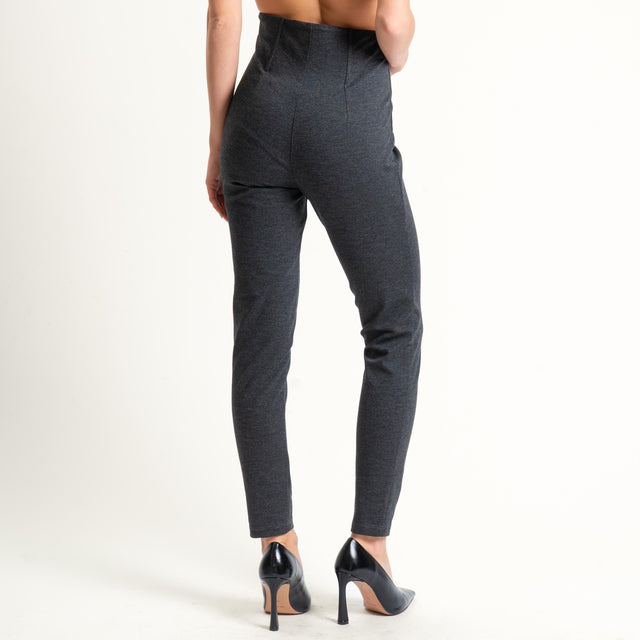 Tensione in-Leggings punto milano vita alta - antracite