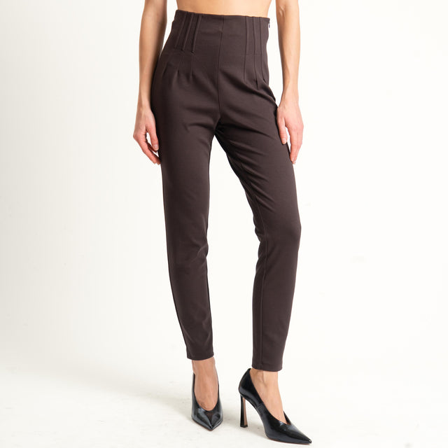 Tensione in-Leggings punto milano vita alta - moro