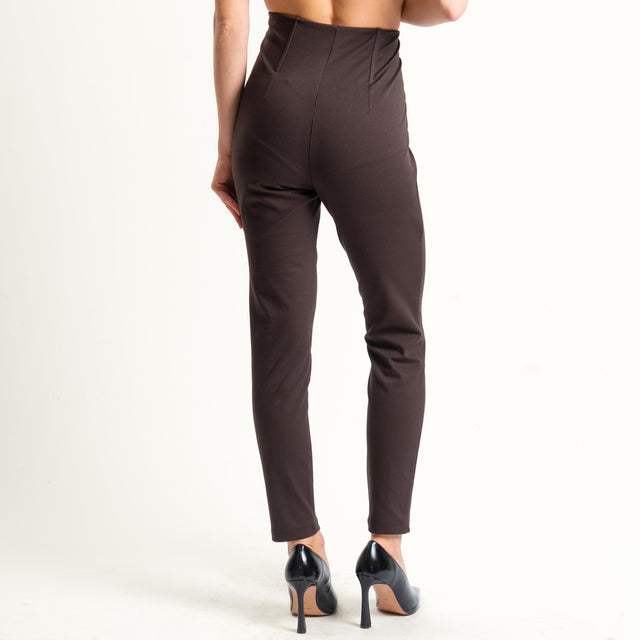 Tensione in-Leggings punto milano vita alta - moro