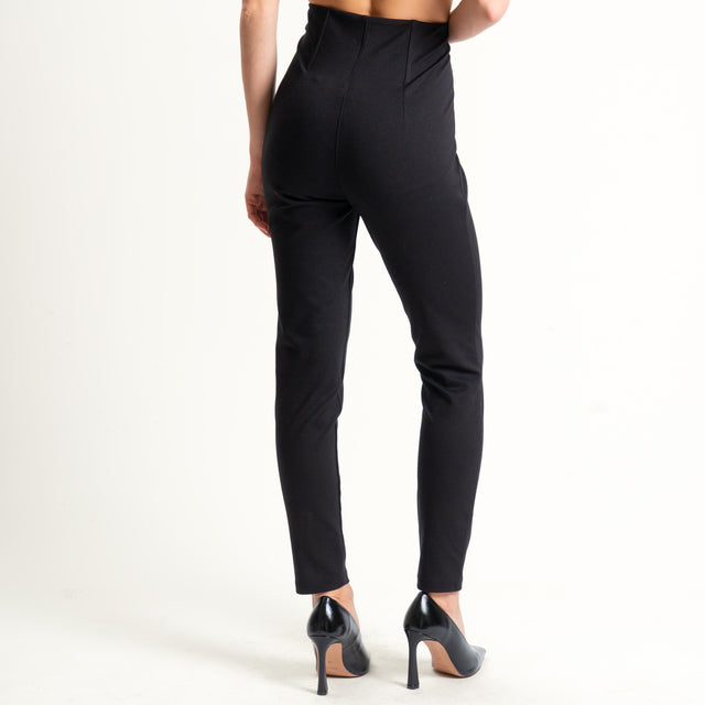 Tensione in-Leggings punto milano vita alta - nero