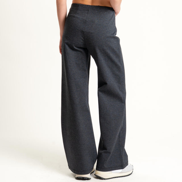 Tensione in-Pantalone wide leg punto milano comfort fit - grigio