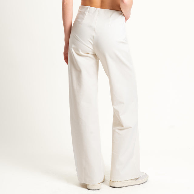 Tensione in-Pantalone wide leg punto milano comfort fit - panna