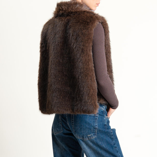 Tensione in-Gilet ecopelliccia - moro