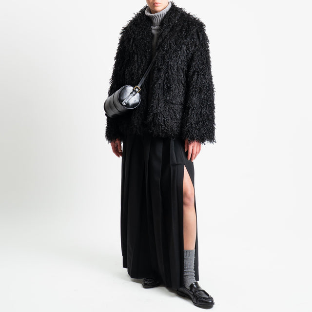 Tensione in-Ecopelliccia con tasche - nero