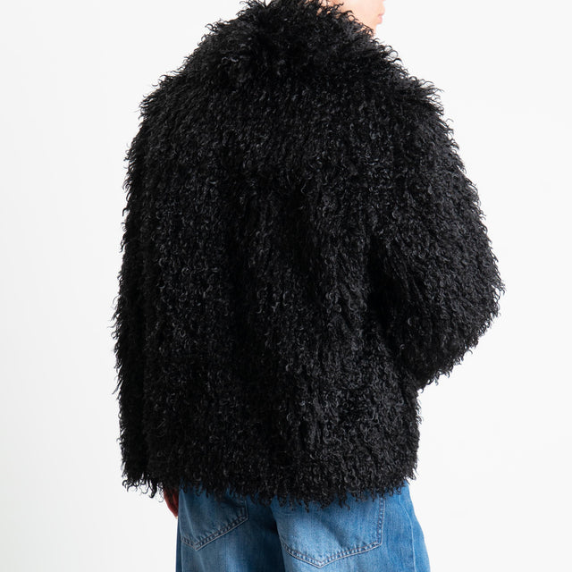 Tensione in-Ecopelliccia con tasche - nero