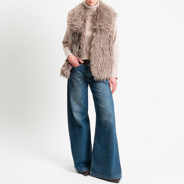 Tensione in-Gilet ecomongolia - taupe