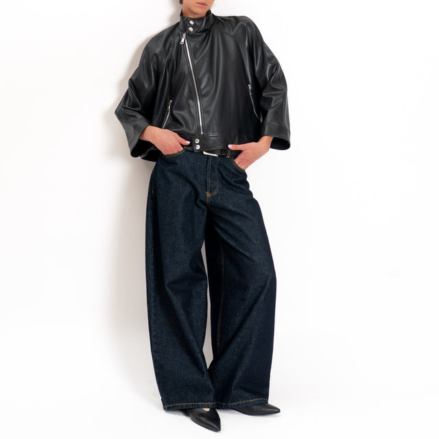 Tensione in-Giacca similpelle con zip - nero