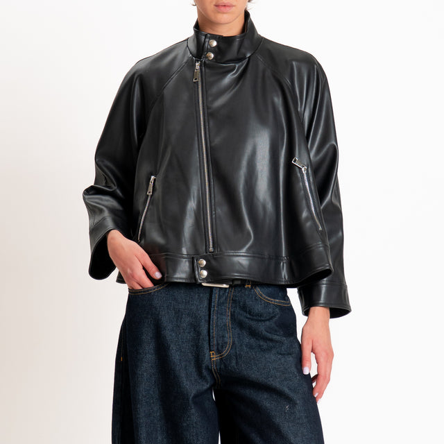 Tensione in-Giacca similpelle con zip - nero