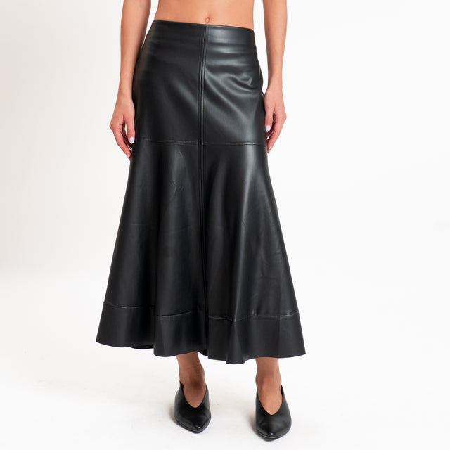 Tensione in-Gonna similpelle zip dietro - nero