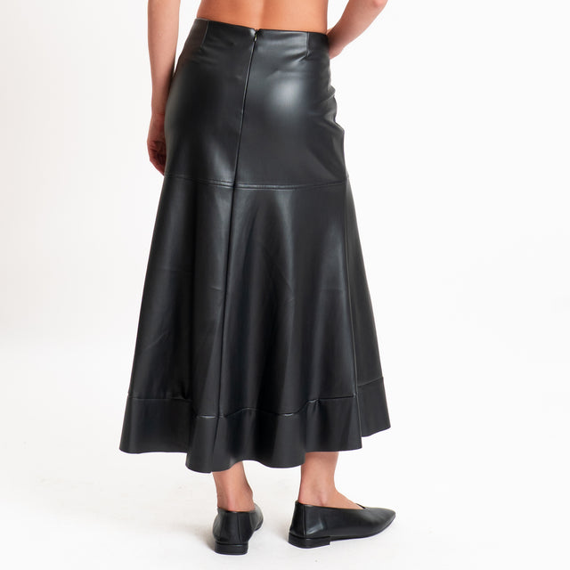 Tensione in-Gonna similpelle zip dietro - nero