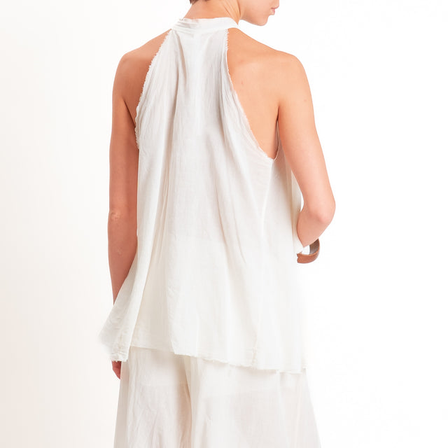 Tensione in-Camicia in mussola smanicata con rouches - burro