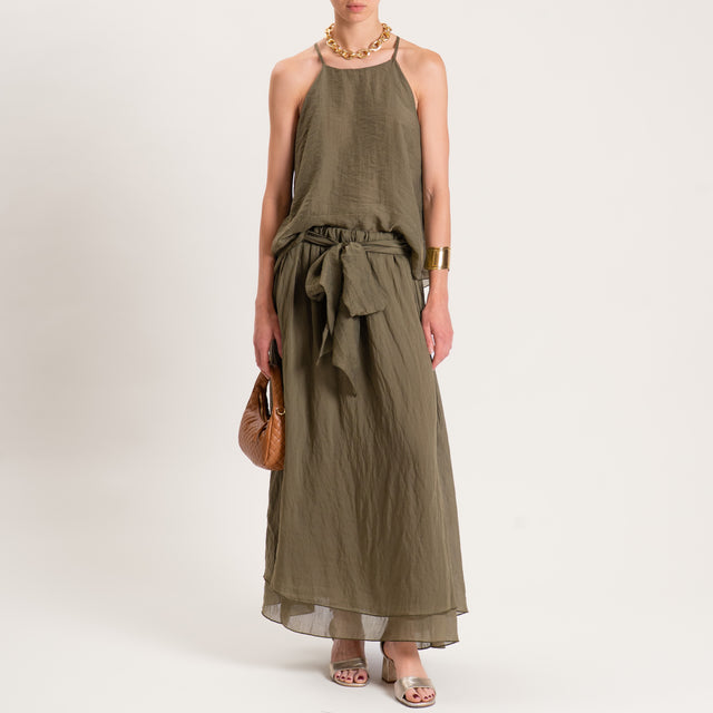 Tensione in-Top mussola lyocell - militare