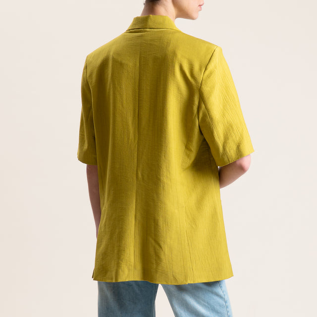 Tensione in-Giacca con spilla viscosa goffrato - lime