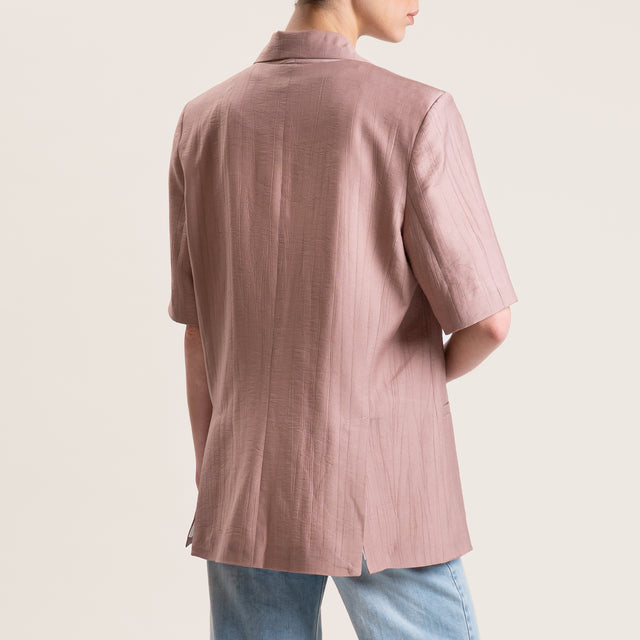 Tensione in-Giacca con spilla viscosa goffrato - rosa