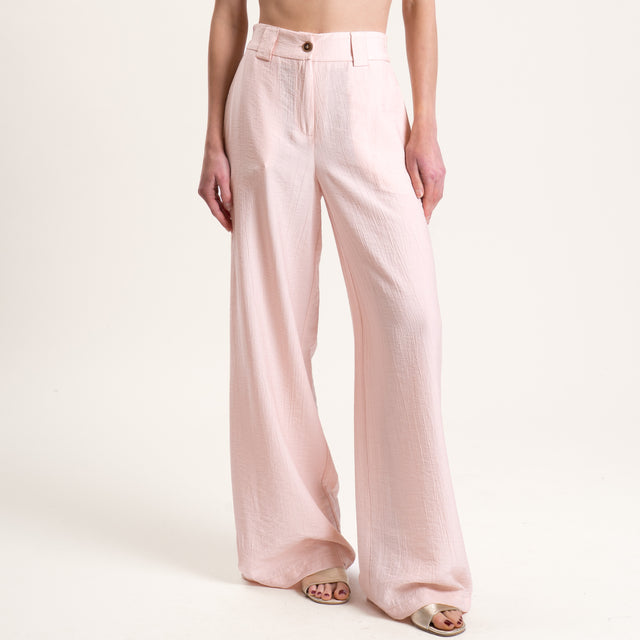 Tensione in-Completo gilet e pantalone viscosa goffrato - rosa