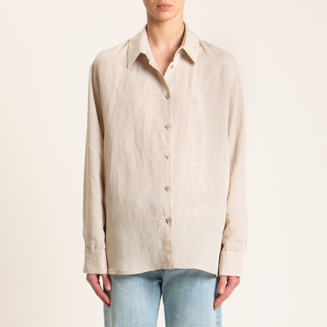 Tensione in-Camicia misto lino - gesso