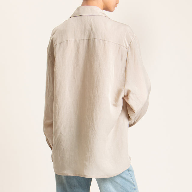 Tensione in-Camicia misto lino - gesso
