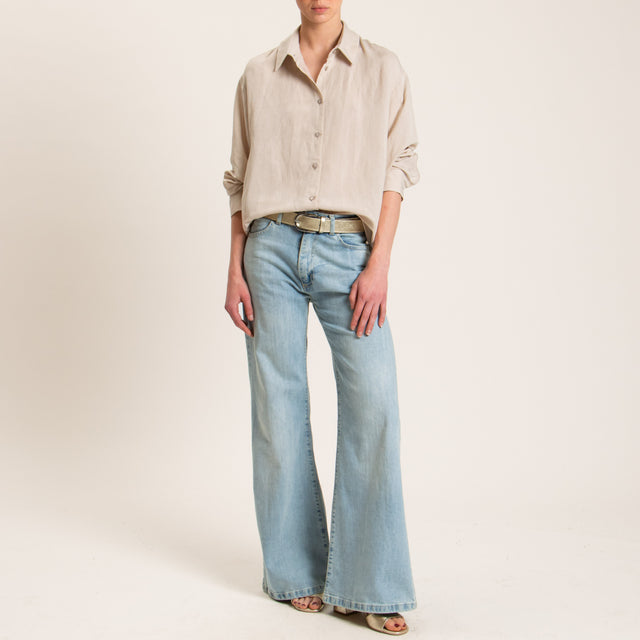 Tensione in-Camicia misto lino - gesso