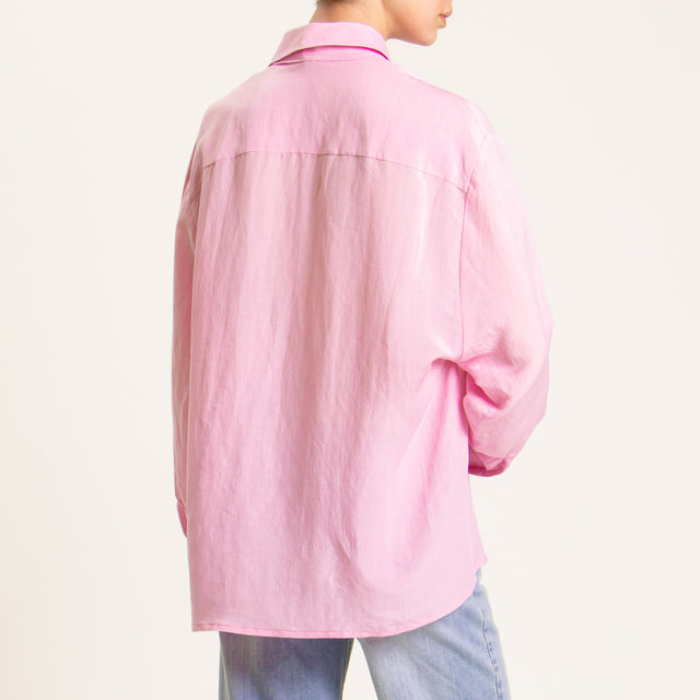 Tensione in-Camicia misto lino - rosa