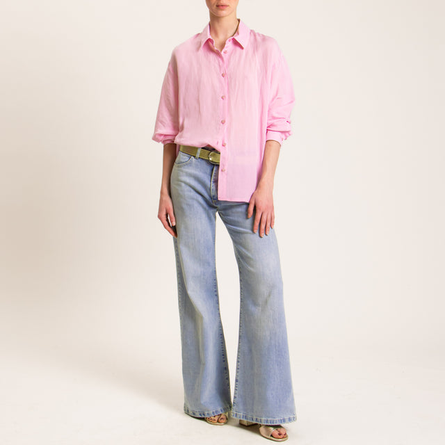 Tensione in-Camicia misto lino - rosa