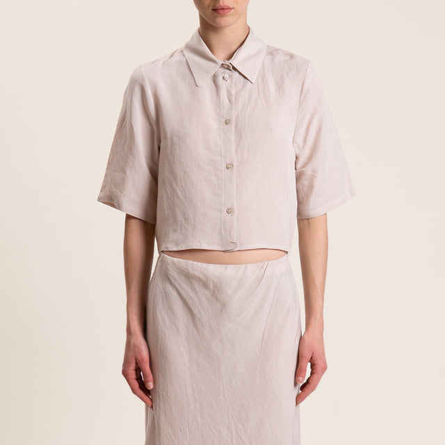 Tensione in-Completo misto lino camicia e gonna - gesso