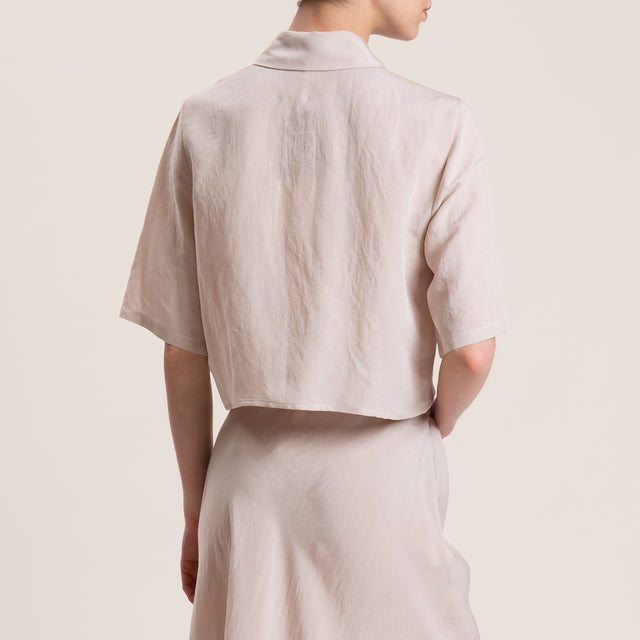 Tensione in-Completo misto lino camicia e gonna - gesso