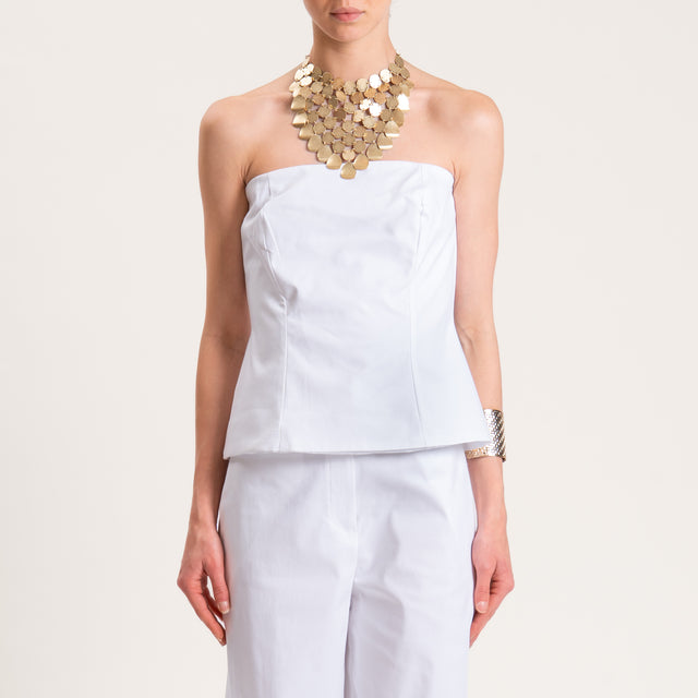 Tensione in-Completo top e pantalone cotone elastico - bianco