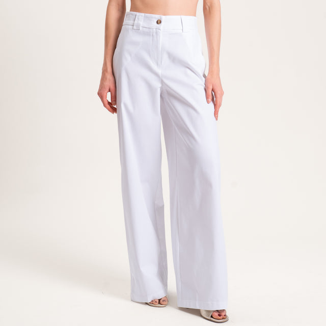 Tensione in-Completo top e pantalone cotone elastico - bianco