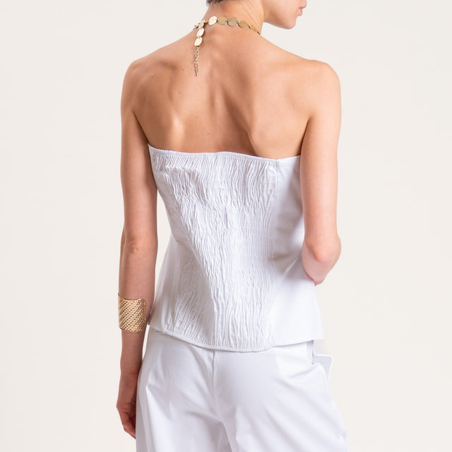 Tensione in-Completo top e pantalone cotone elastico - bianco