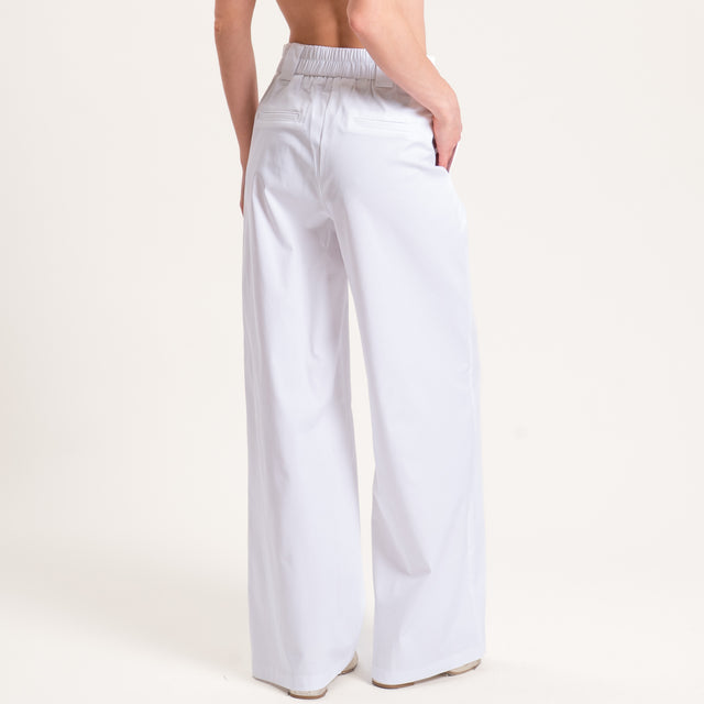 Tensione in-Completo top e pantalone cotone elastico - bianco