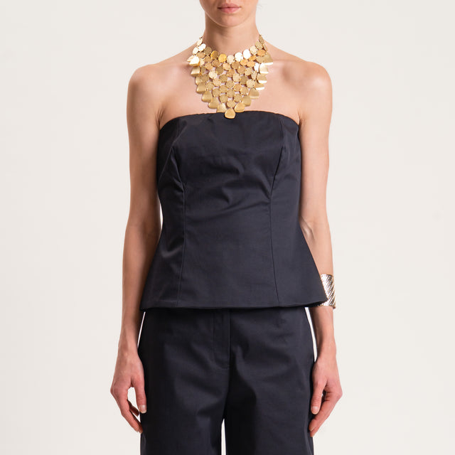 Tensione in-Completo top e pantalone cotone elastico - nero