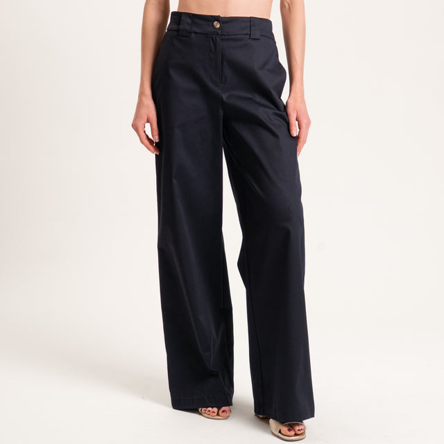 Tensione in-Completo top e pantalone cotone elastico - nero