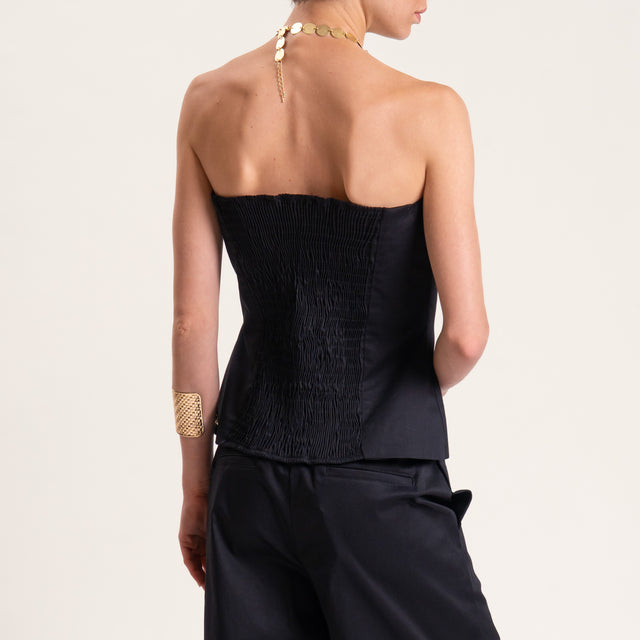 Tensione in-Completo top e pantalone cotone elastico - nero