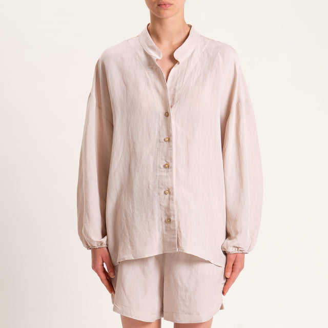 Tensione in-Completo camicia e shorts misto lino - gesso