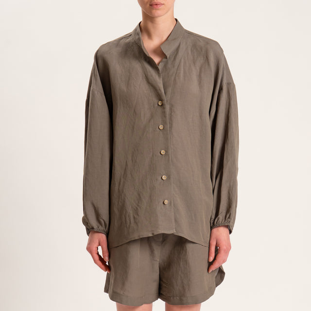 Tensione in-Completo camicia e shorts misto lino - militare